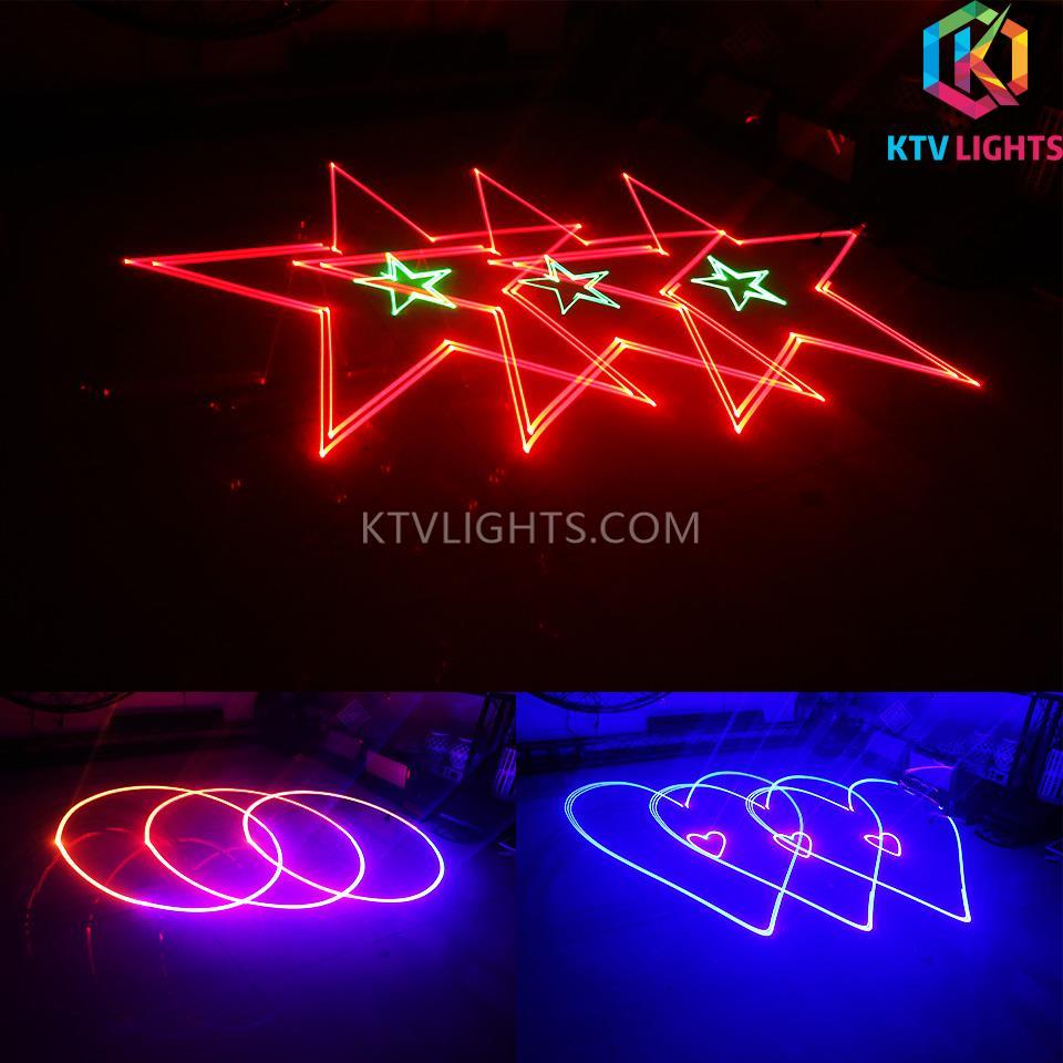 3 W RGB animiertes Laserlicht – Sprachsteuerung/DMX512 Bühnenlicht – A19