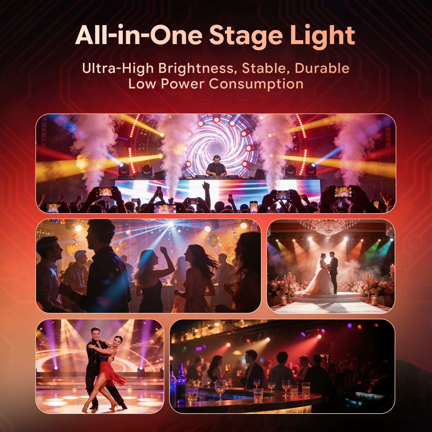DJ Spot Beam Bar Disco DMX RGBW Mini LED Moving Head Light-E76