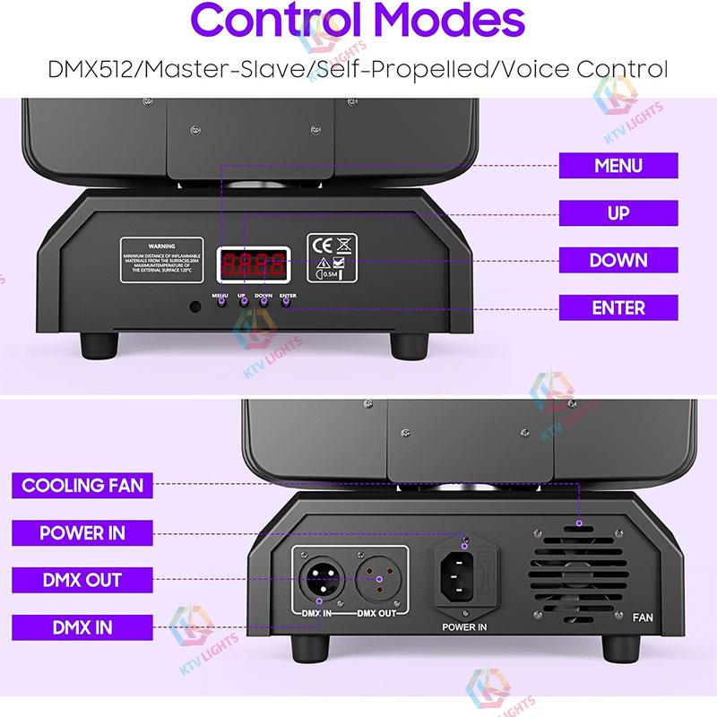 150W 8-LED RGBW 360° Rotating Moving Head Light-E65