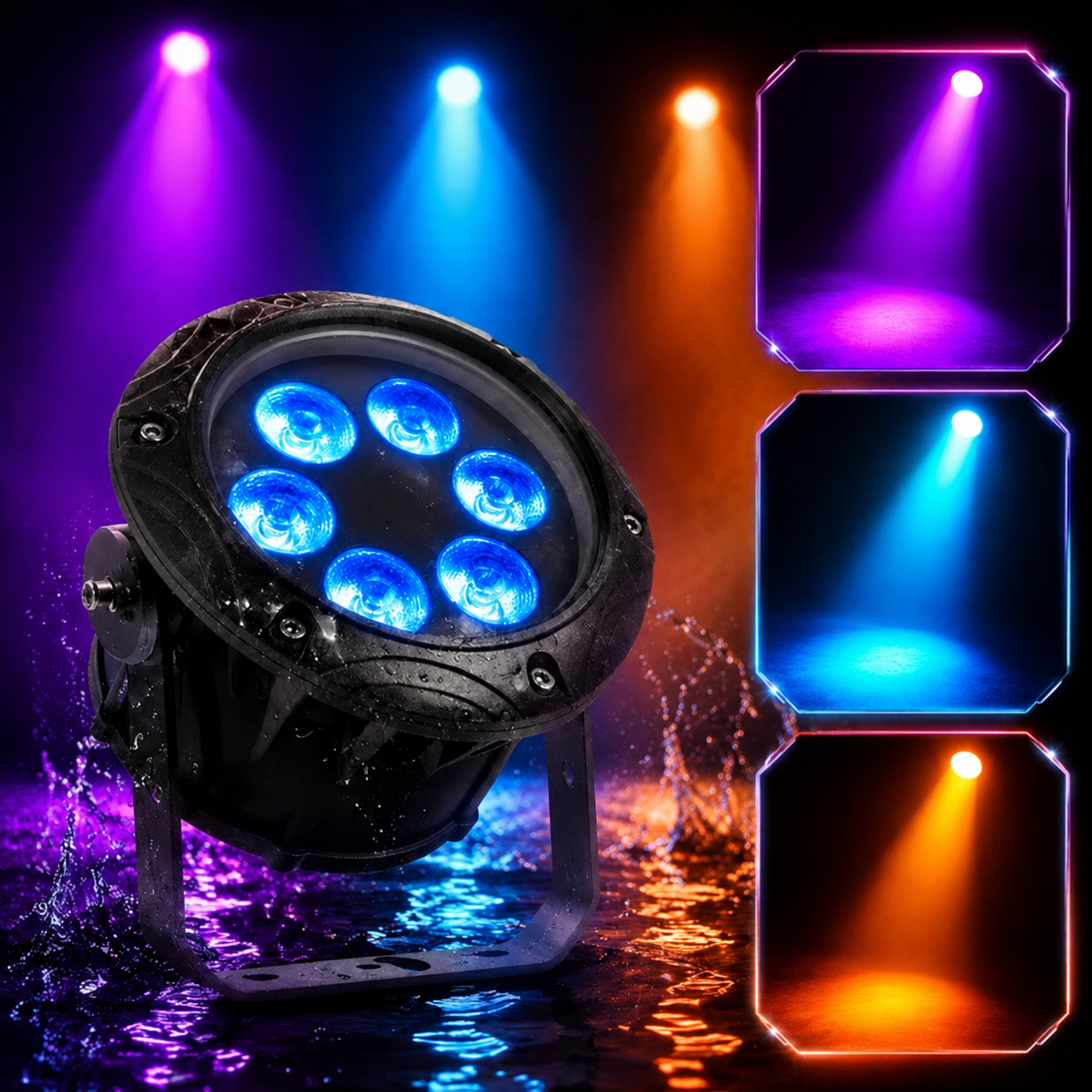 KTVLIGHTS 6x10W RGBW 4-in-1 Waterproof LED PAR Light-P17