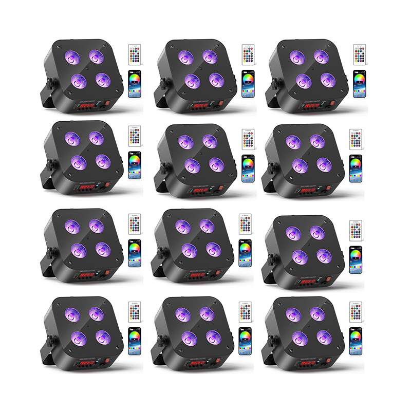 New 4 x 18W RGBW Mini Rechargeable Par Lights - P13
