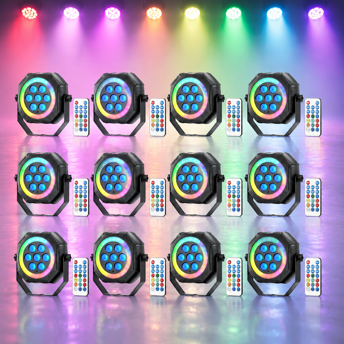 KTVLIGHTS 7-LED RGB Rechargeable PAR Stage Light-P48