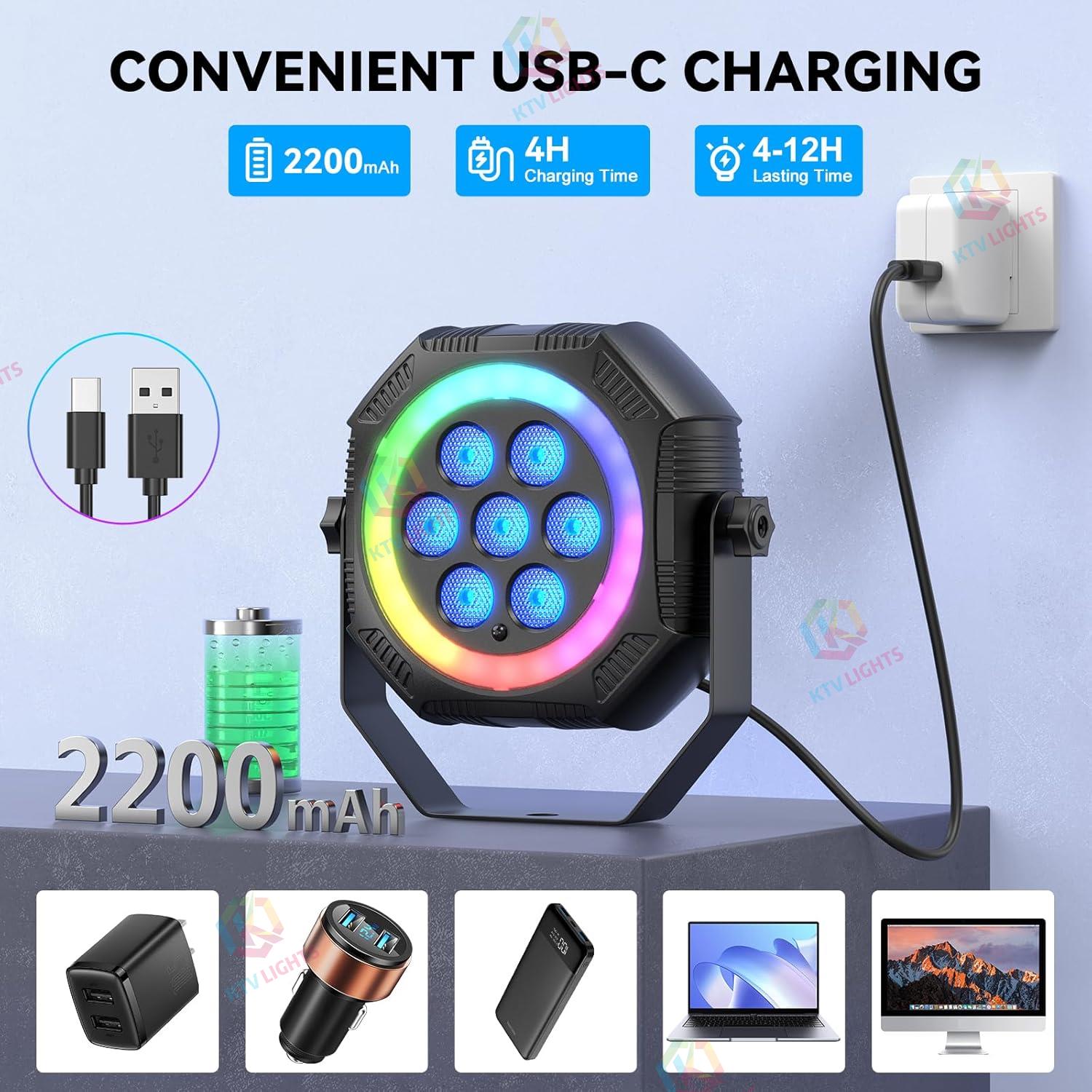 Battery-powered mini RGB LED PAR light - P48