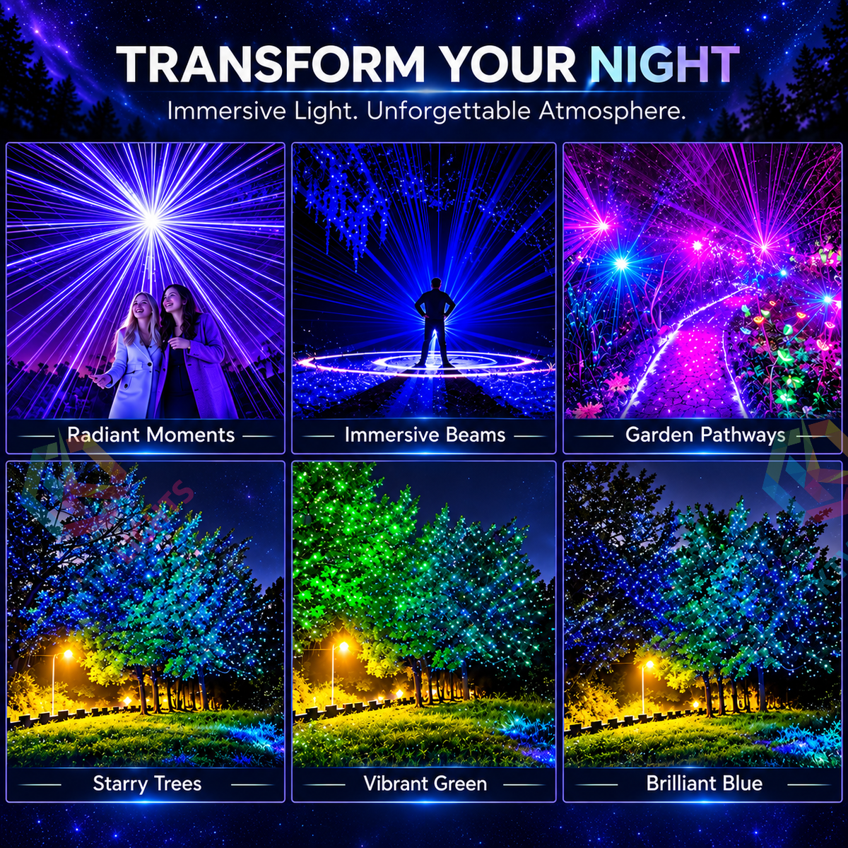 KTVLIGHTS RGB Outdoor Star Laser Projector with Remote -S67