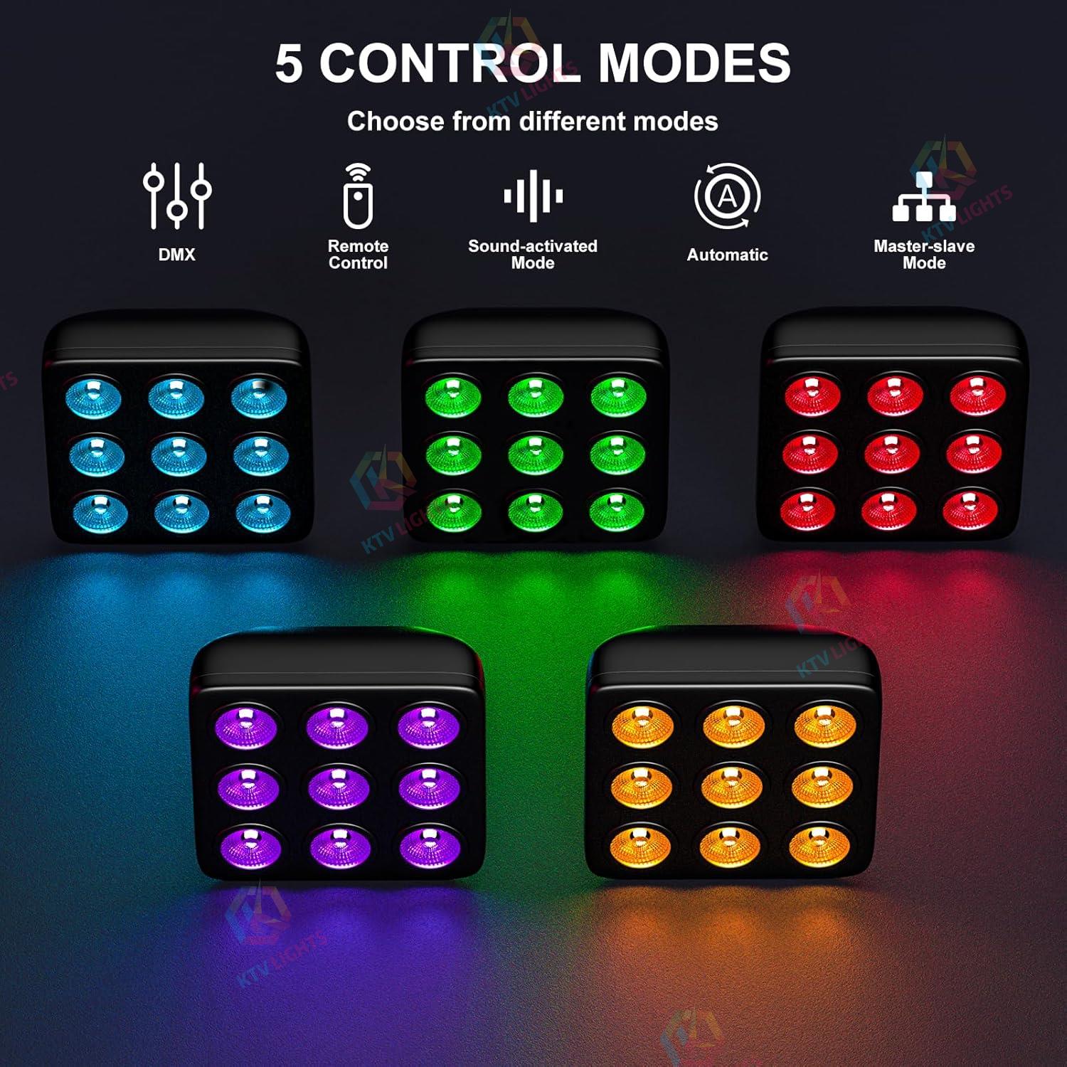 9 LED remote control square par light stage light-P28