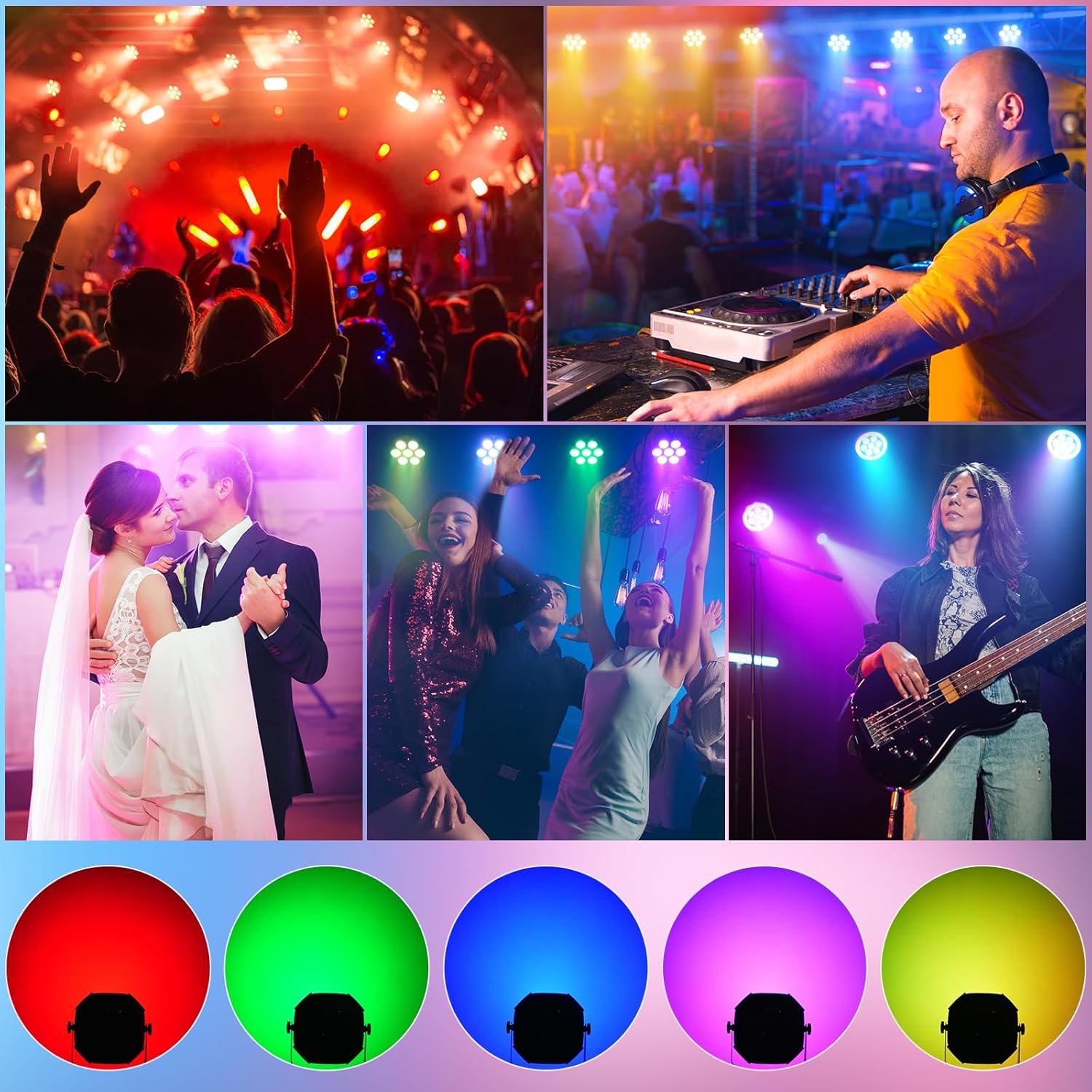 7 LED RGB Rechargeable Par Light - P48