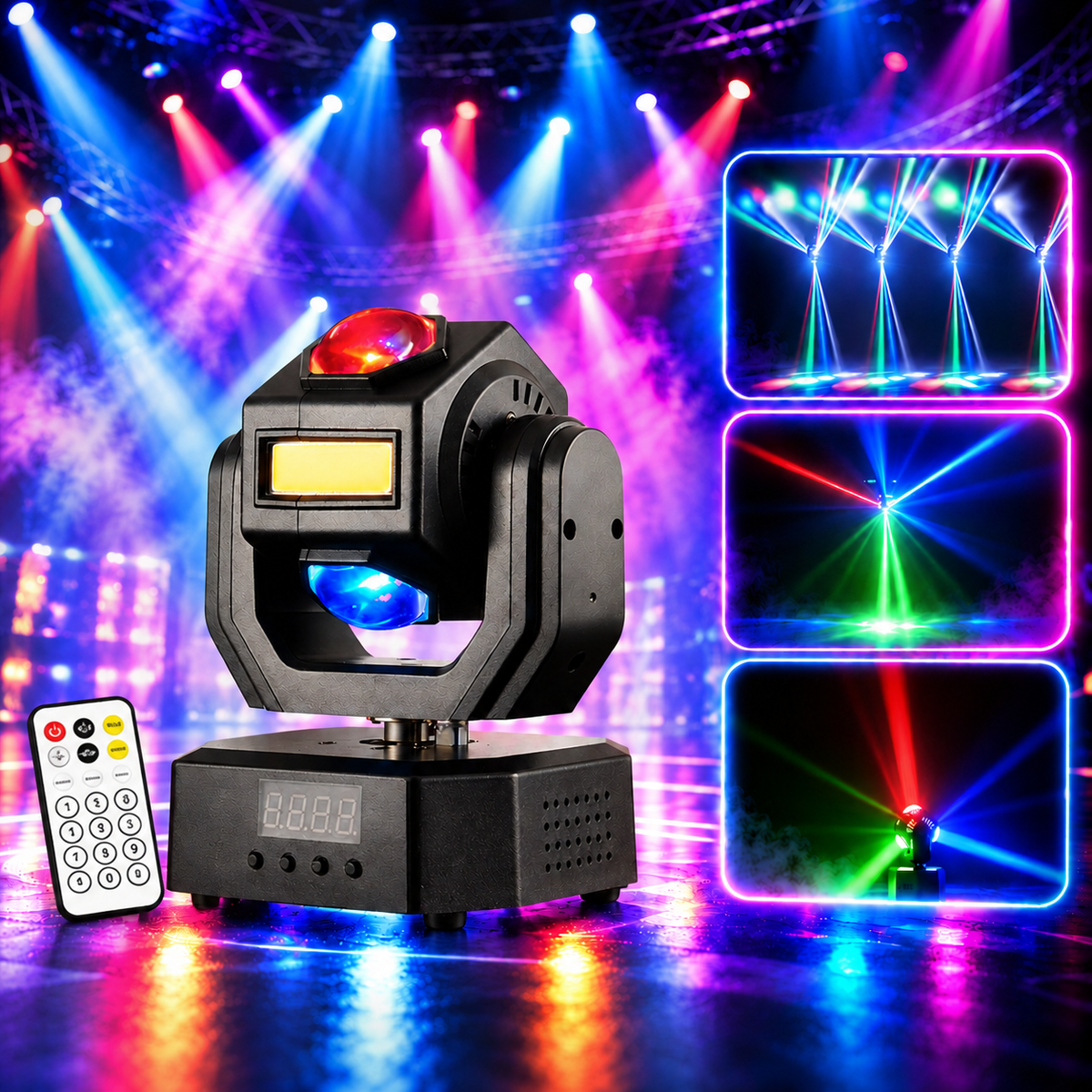KTVLIGHTS Dual Head Moving Beam Strobe DJ Stage Light-E116