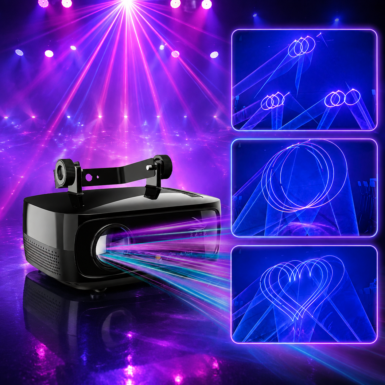 KTVLIGHTS RGB Animation Strobe Laser Light – DJ Stage Effect Light – DMX512 - A12