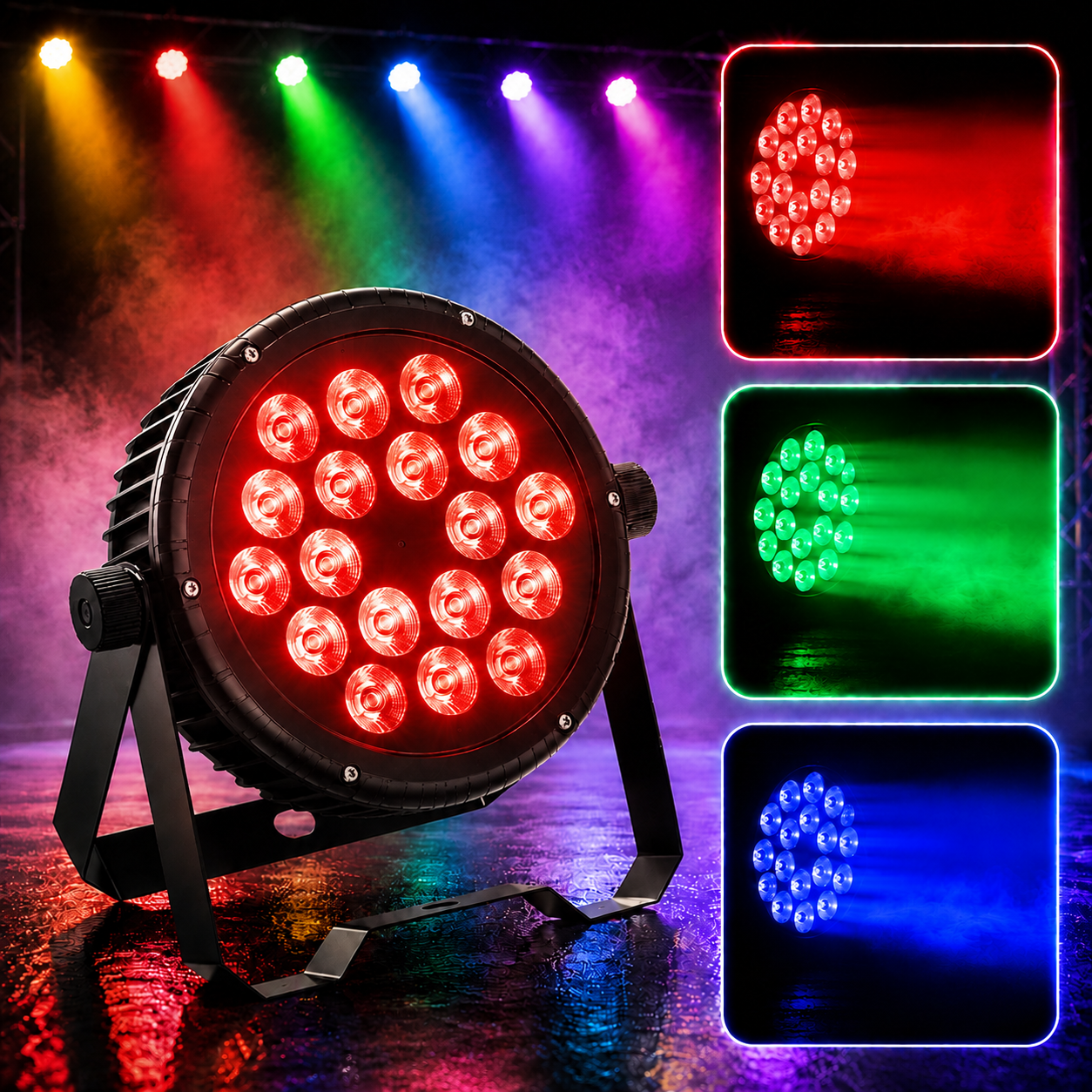 KTVLIGHTS 18x10W 4-in-1 IP65 Waterproof LED PAR Light-P70