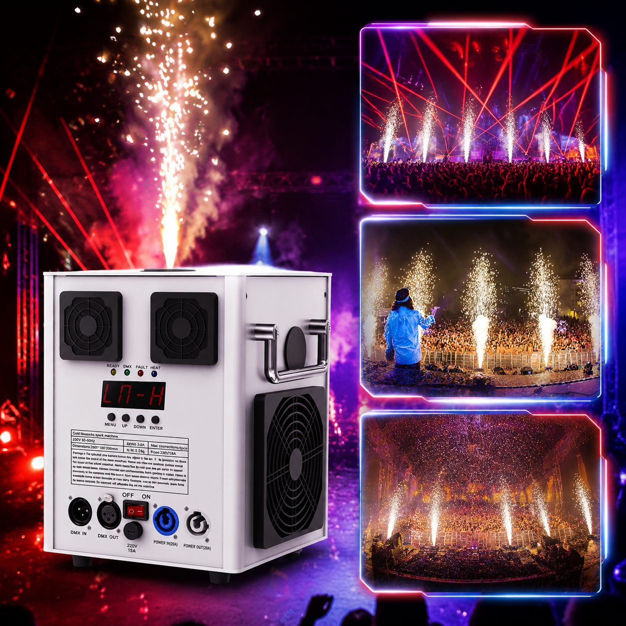 KTVLIGHTS 700W Fireworks fountain machine cold spark machine-H1