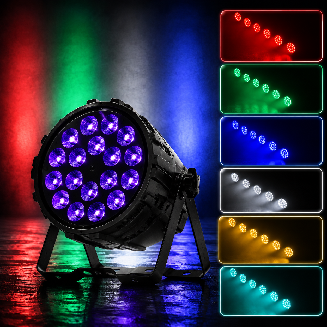 KTVLIGHTS 18x10W RGBW 4-in-1 LED Wash PAR Light-P21