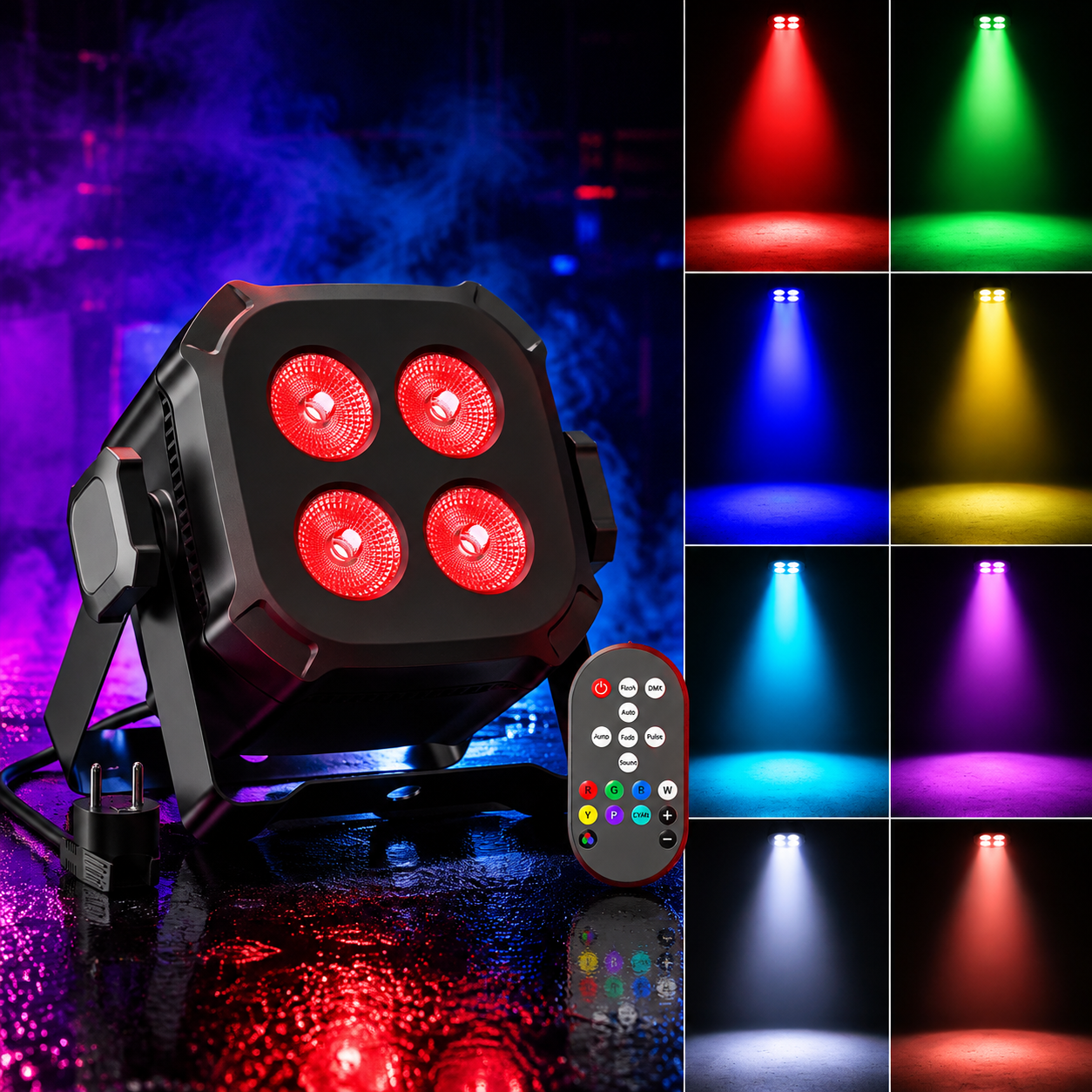 KTVLIGHTS 4x8W RGBW 4-in-1 LED PAR Stage Light-P37