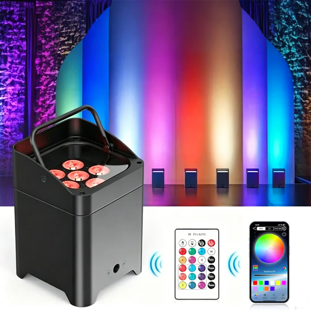 APP PAR Light 6x18W RGBWA + UV Colored Wall Washer Light - P53