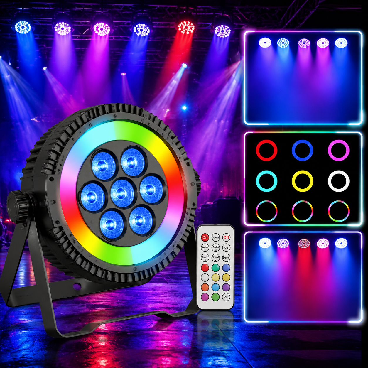 KTVLIGHTS RGBW 4-in-1 LED Wash PAR Stage Light-P19