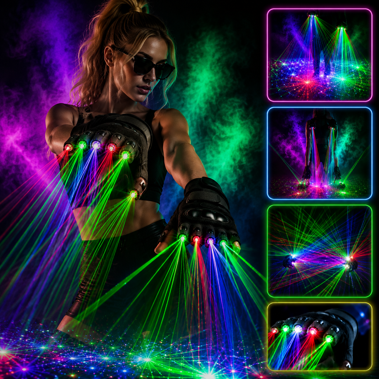 KTVLIGHTS creates stunning light shows using laser gloves-M11