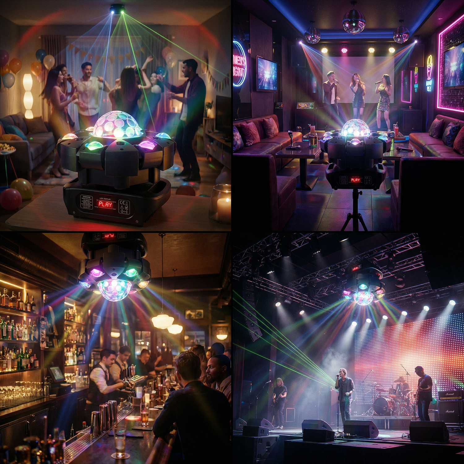 LED Six-Arm Moving Magic Ball Light-E74