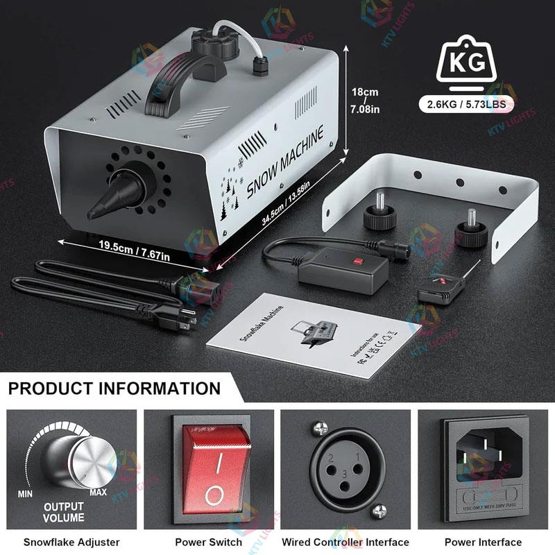 1000W Snow Machine with Remote Control-H3