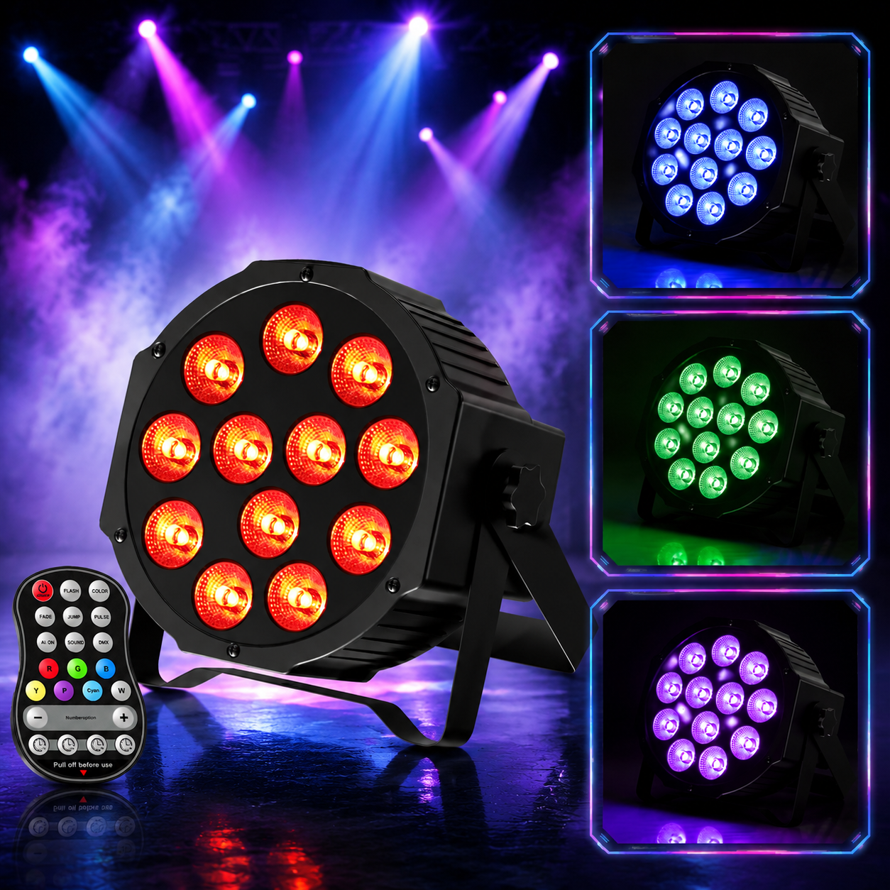 KTVLIGHTS Rechargeable RGBW LED Stage PAR Light-P16