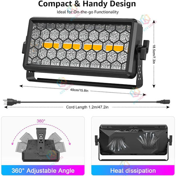 120W RGB DMX Disco Party Stage Control Strobe Washer Light - X23