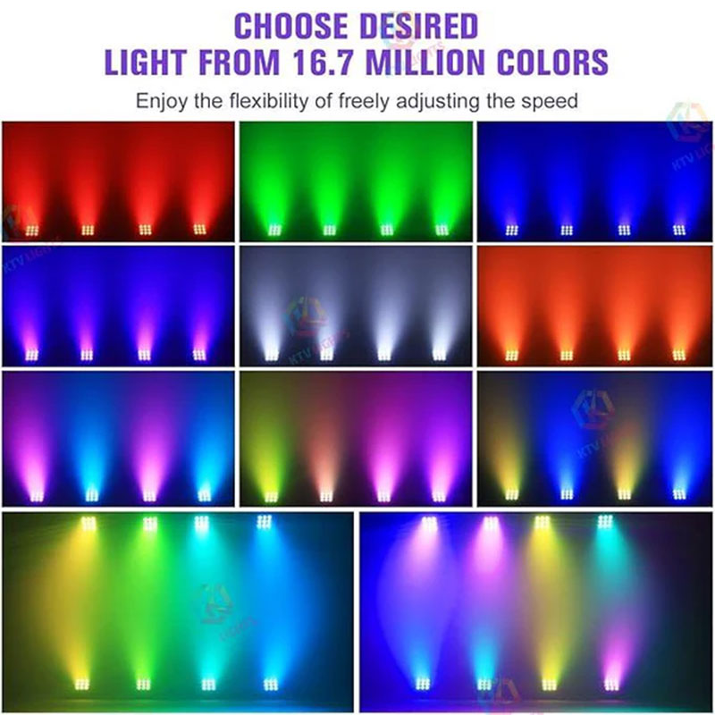 54W DMX 6 in 1 RGBWA UV Rechargeable Stage Light-P25