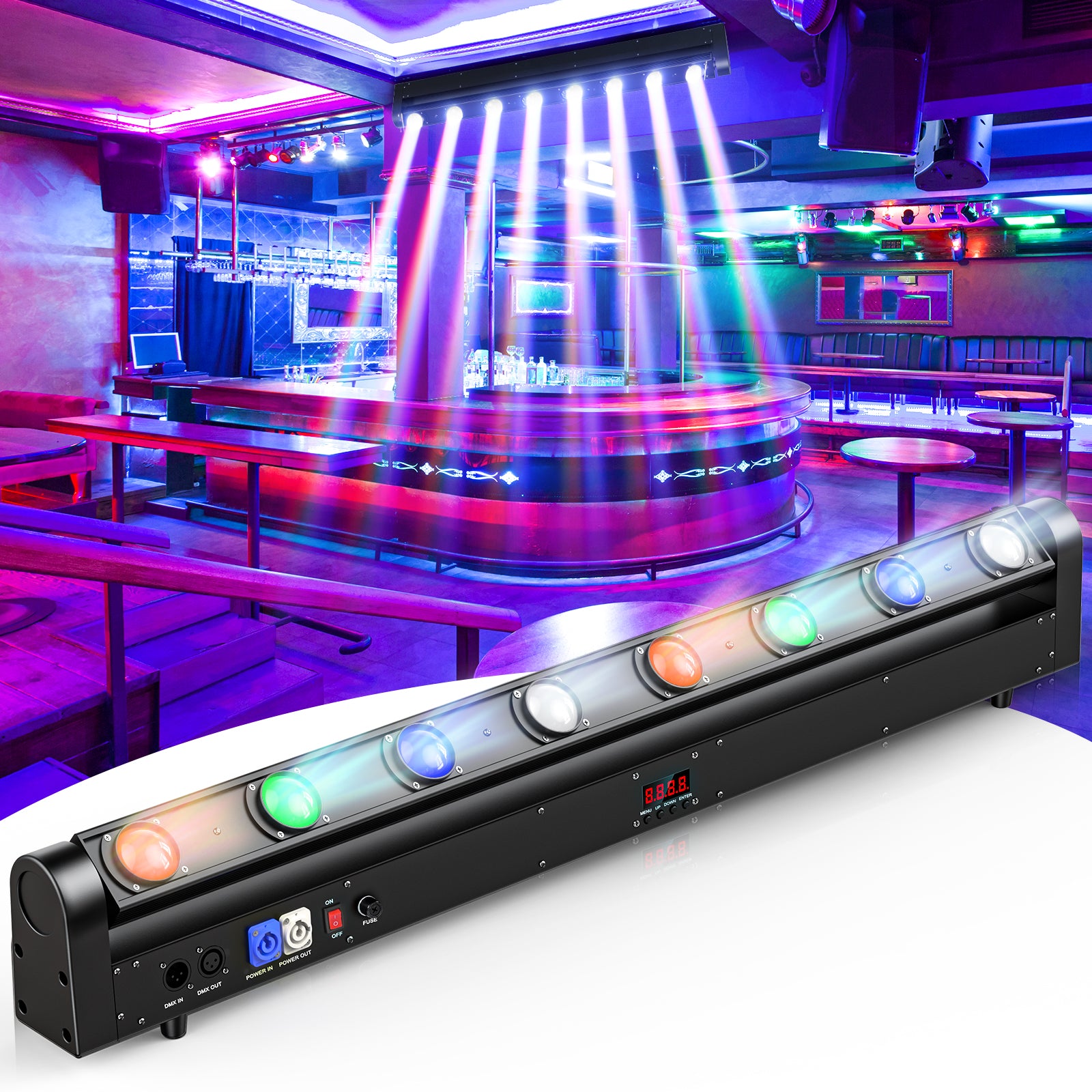 120W 8-eye RGBW beam moving head -E46