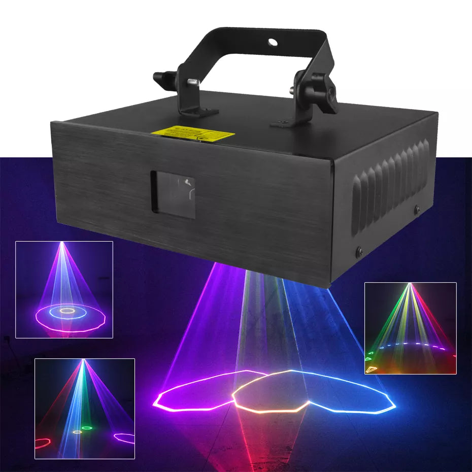 Scanner Light Animation 2W RGB Beam Scanner Stage Laser Lighting Effect Projector DMX D