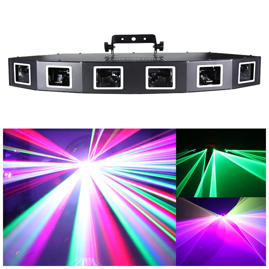 6-hole RGB scanning laser light DMX stage light-B26