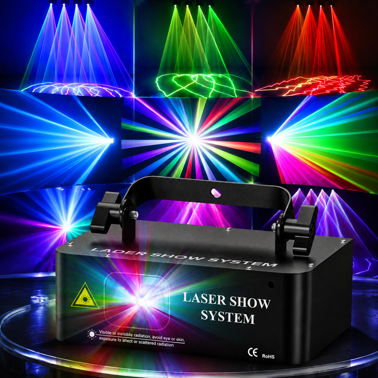 KTVLIGHTS DJ RGB Laser Scanning Stage Effect Light – DMX512 Party Light-B1