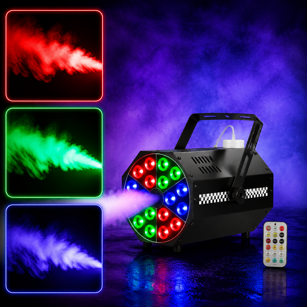 KTVLIGHTS 500W 18 LED RGB Halloween Fog Machine-Y2