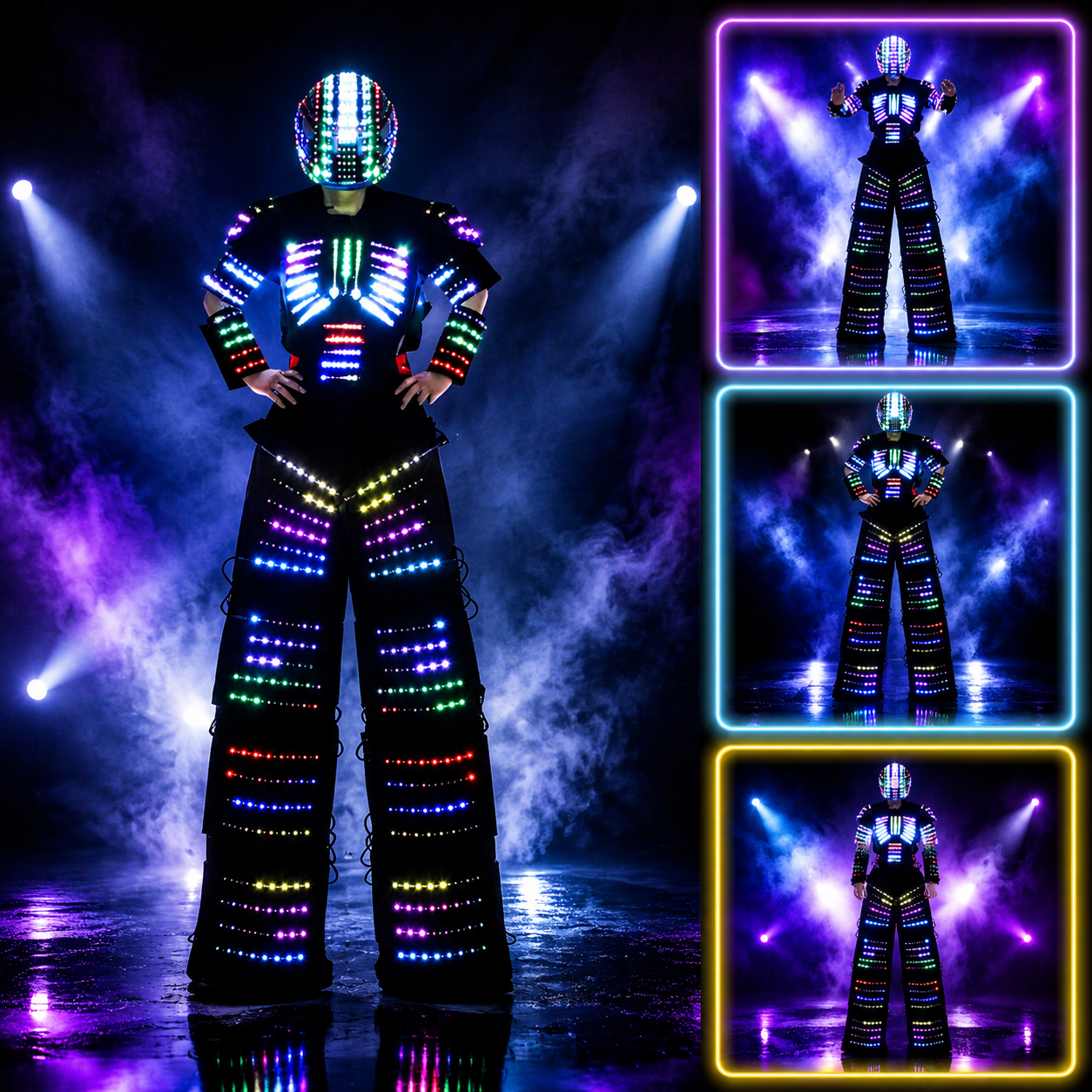 KTVLIGHTS Smart Pixel LED Robot Costume for Rave & Events-M26