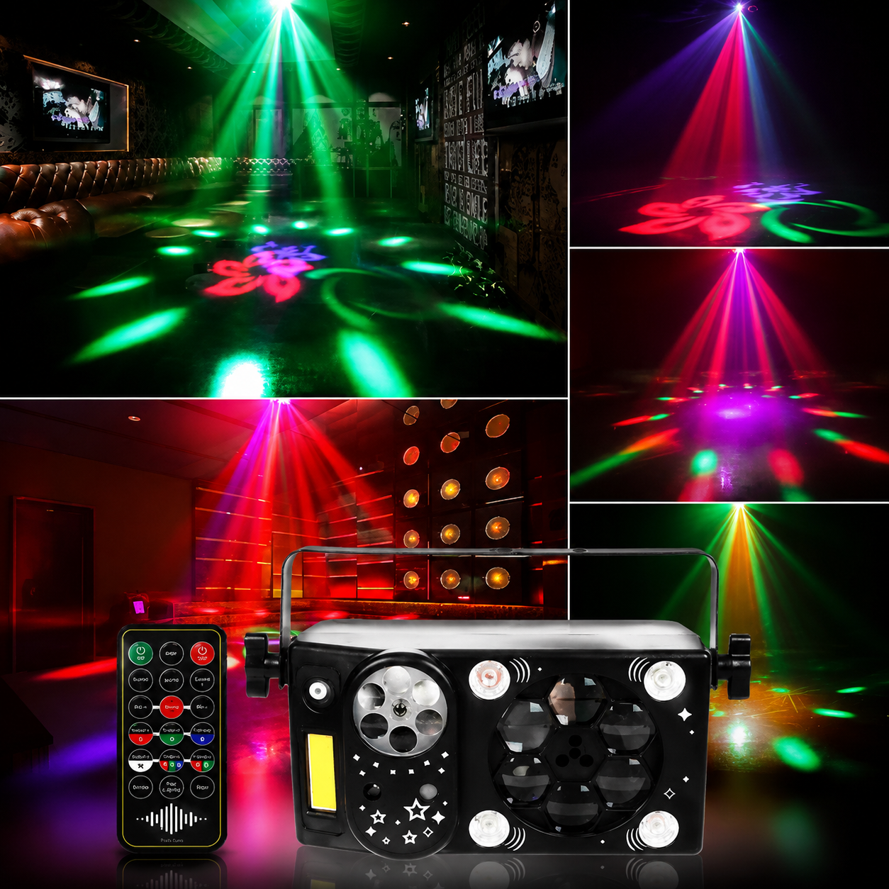 KTVLIGHTS 7-in-1 Party Laser Light – DJ RGB Stage Effect Disco Light-C11