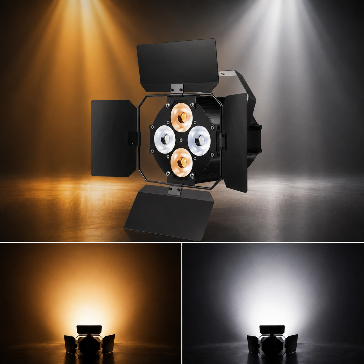 KTVLIGHTS 120W LED Stage PAR Light with Barn Doors-P5