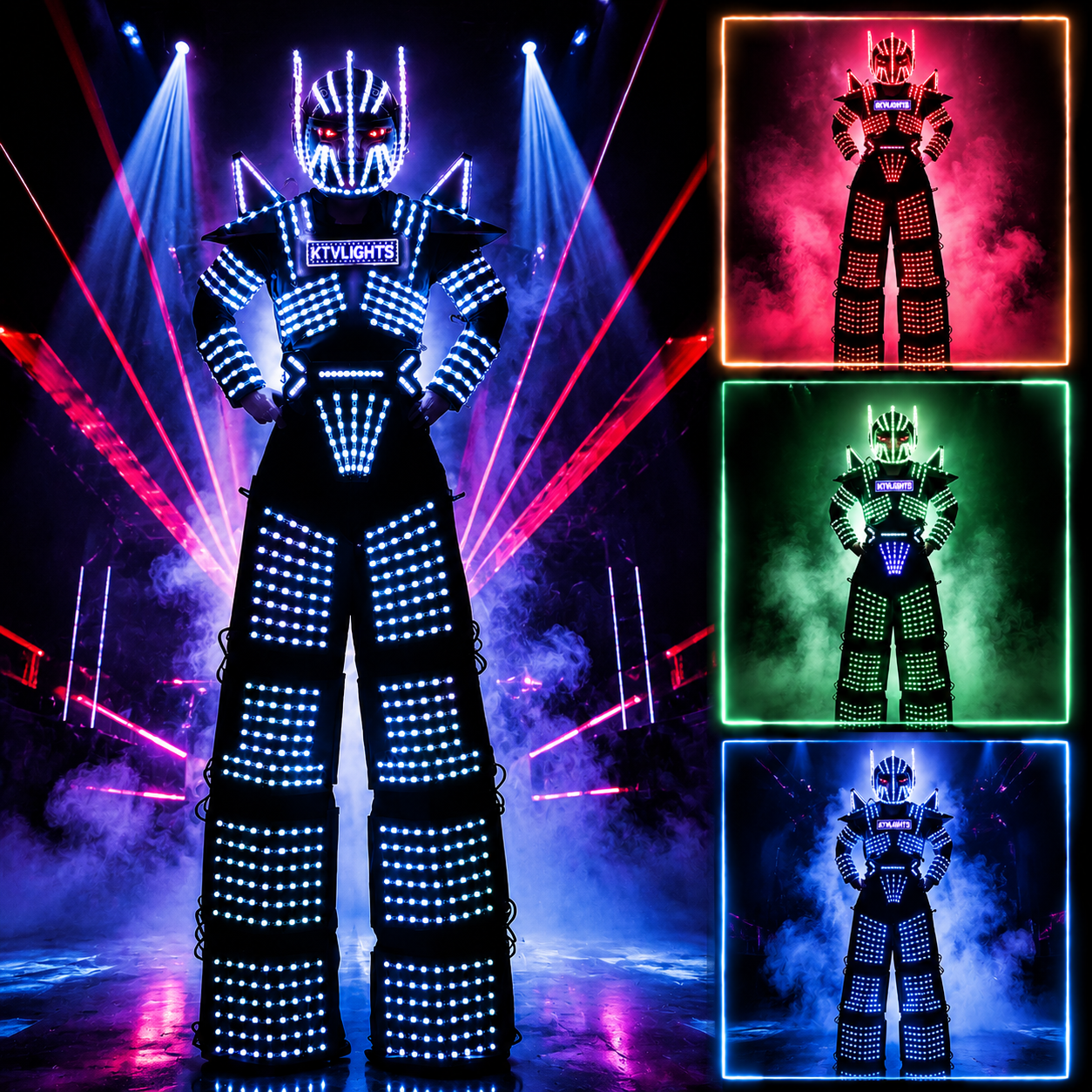 KTVLIGHTS LED Robot Suit for Stilt Walkers & Stage Shows-M50