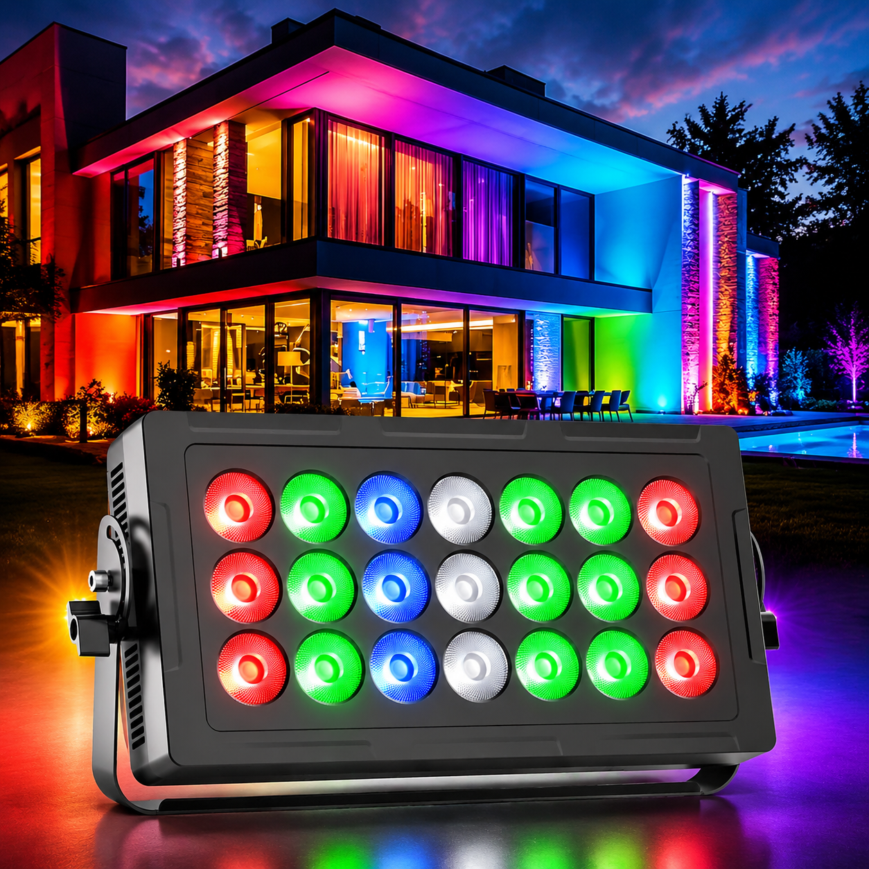 KTVLIGHTS 21x15W RGBW 4-in-1 Full-Color Matrix Floodlight-X2