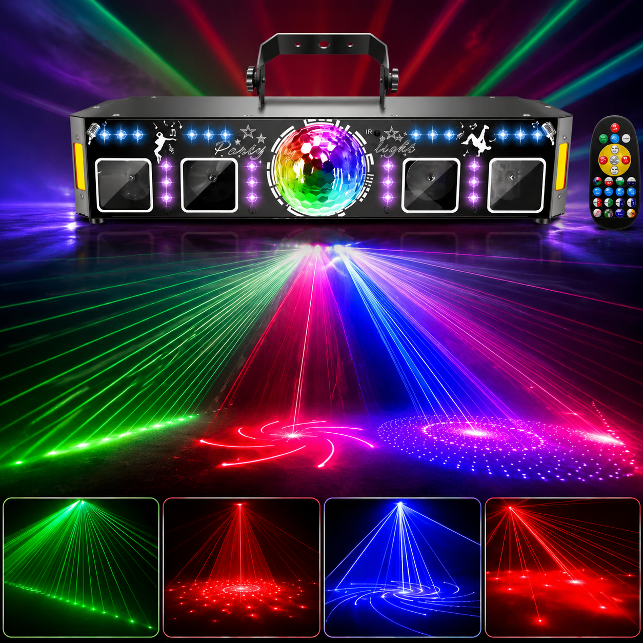 KTVLIGHTS 2026 Model 65W 6-in-1 RGB UV Beam Strobe DMX Stage Light-B36