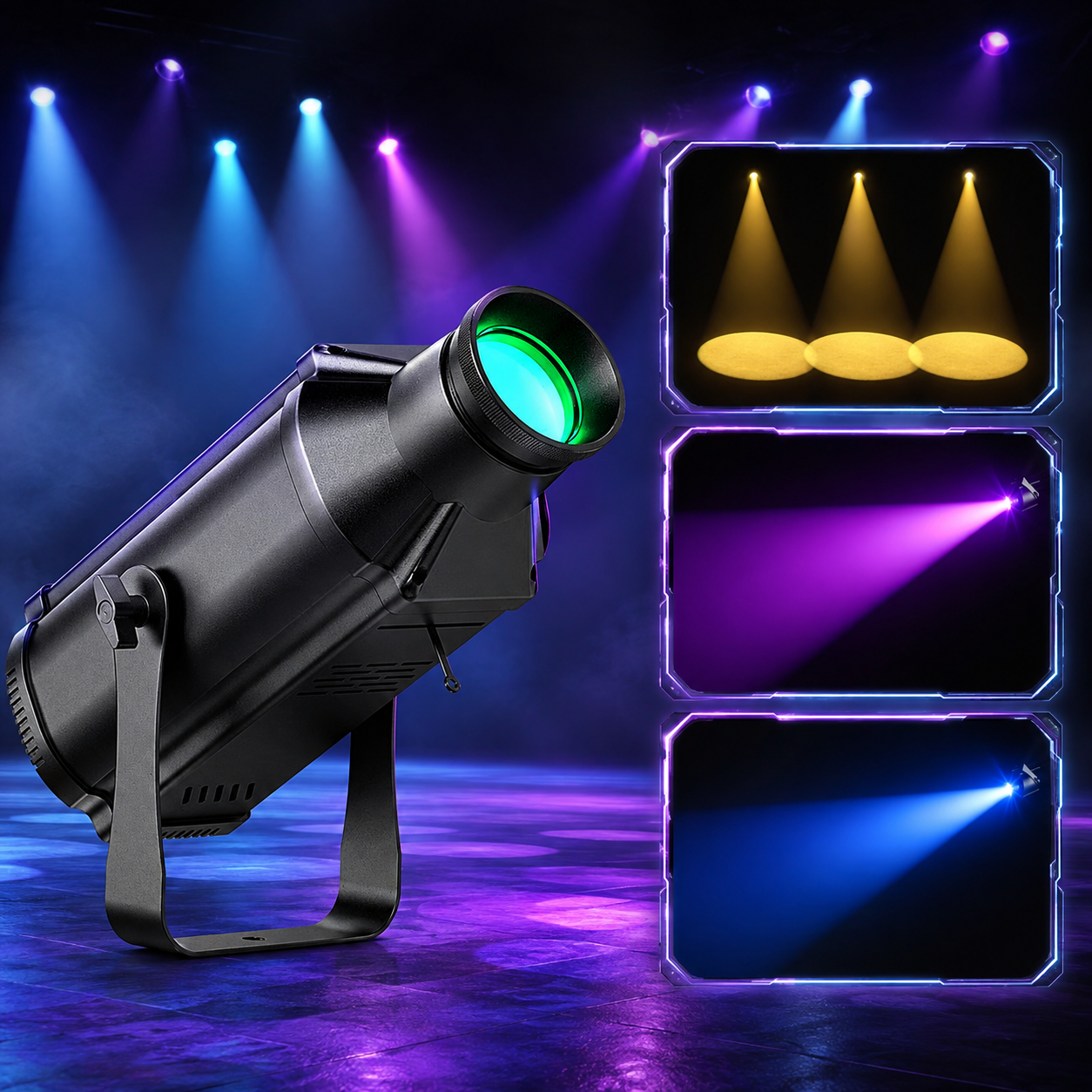KTVLIGHTS 100W RGB 3-in-1 Color Contour Stage Spotlight-J5