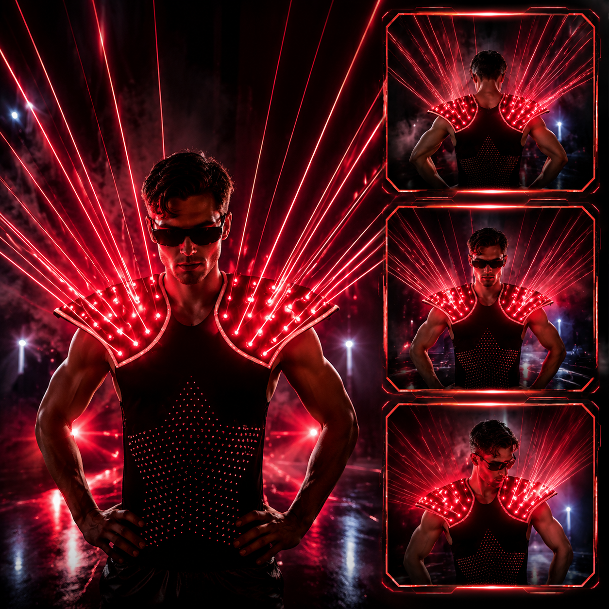 KTVLIGHTS Red Laser Vest Costume for Rave & Stage Performance-M46
