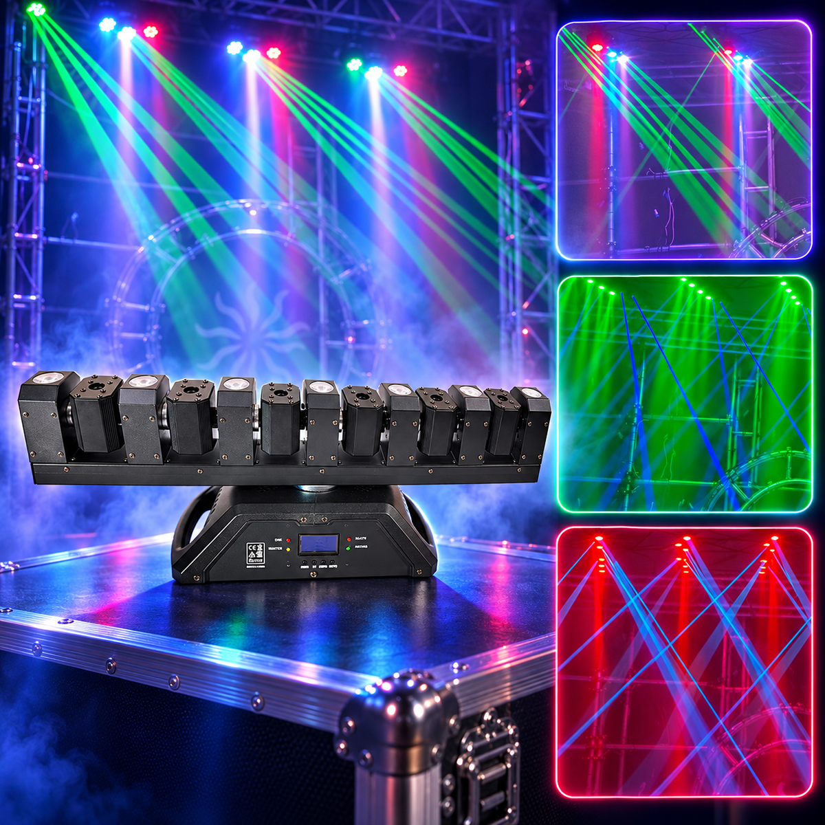 KTVLIGHTS 180W Infinite Rotation LED Laser Moving Head Stage Light-E103