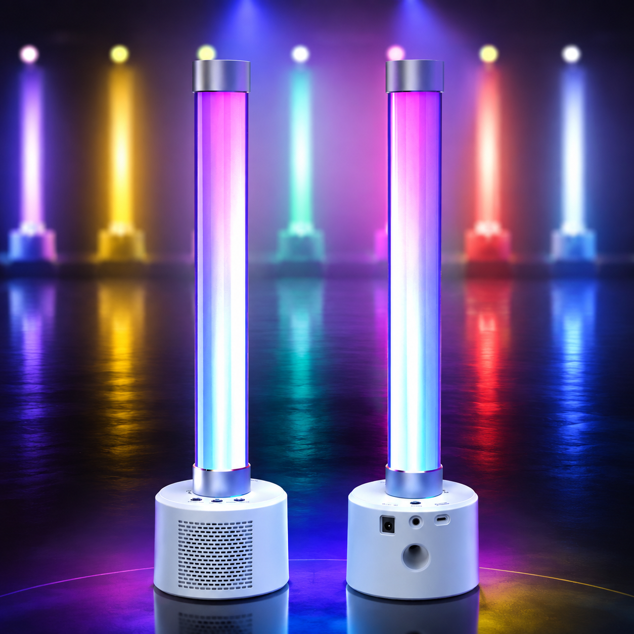 KTVLIGHTS 10W RGBW Bluetooth Stereo Speaker & Music Sync Mood Light