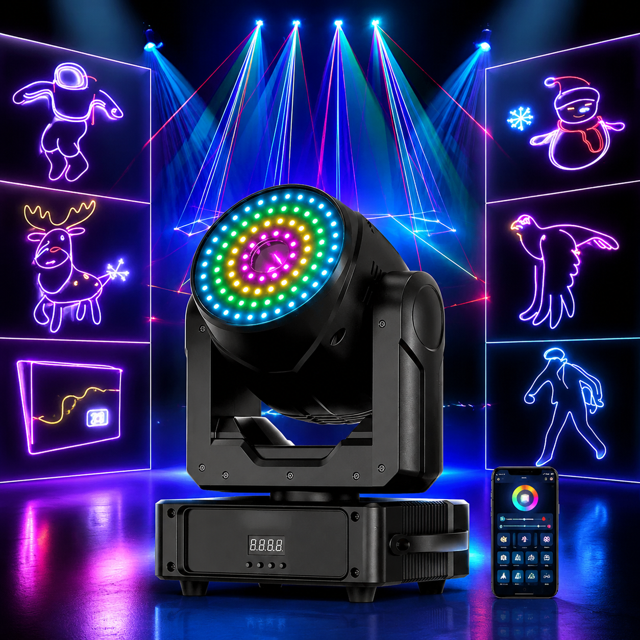 120W Bluetooth APP Animation Moving Head Light-A32