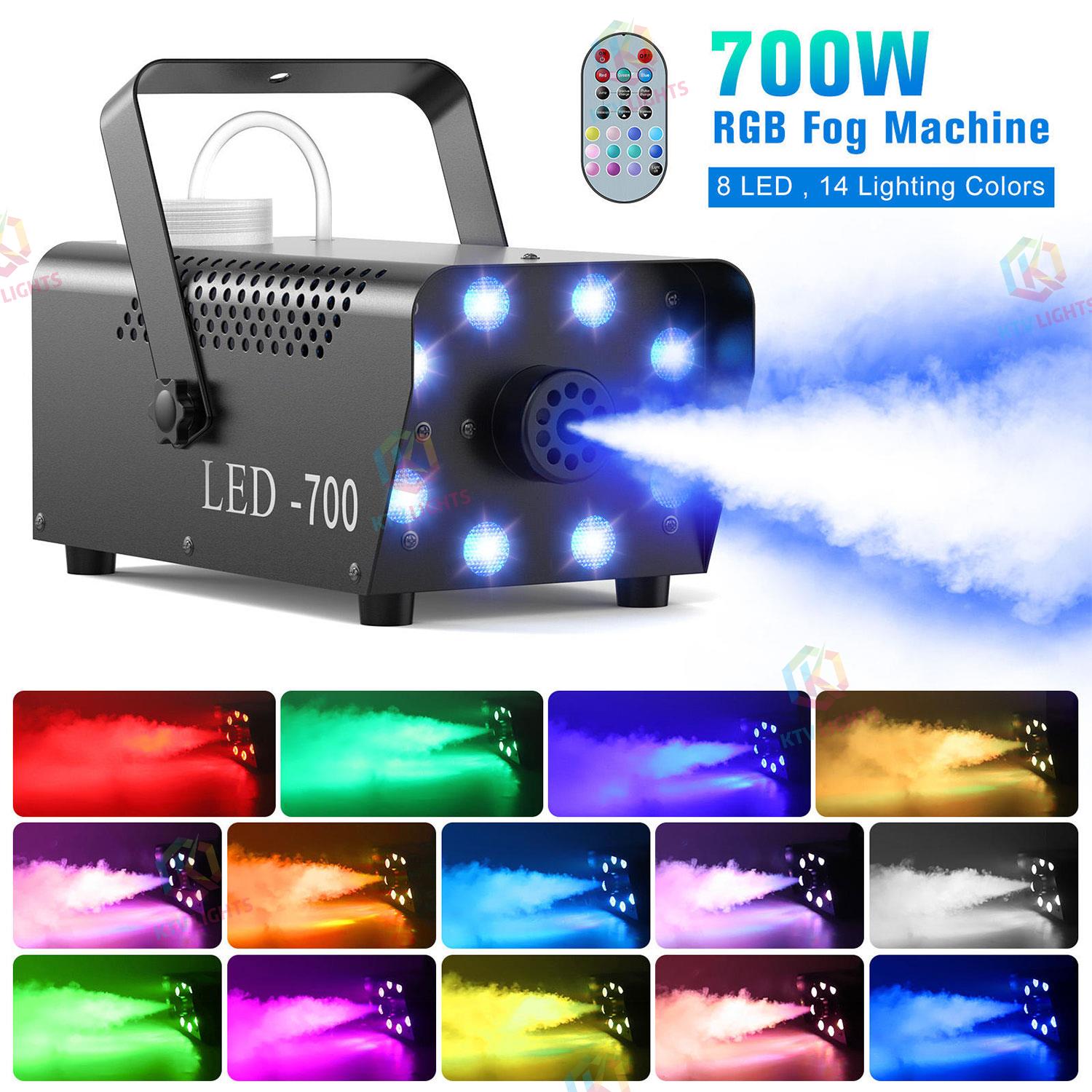 700W Fog Machine 8 RGB LED Lights 14 Colorful LED  Effect -Y16