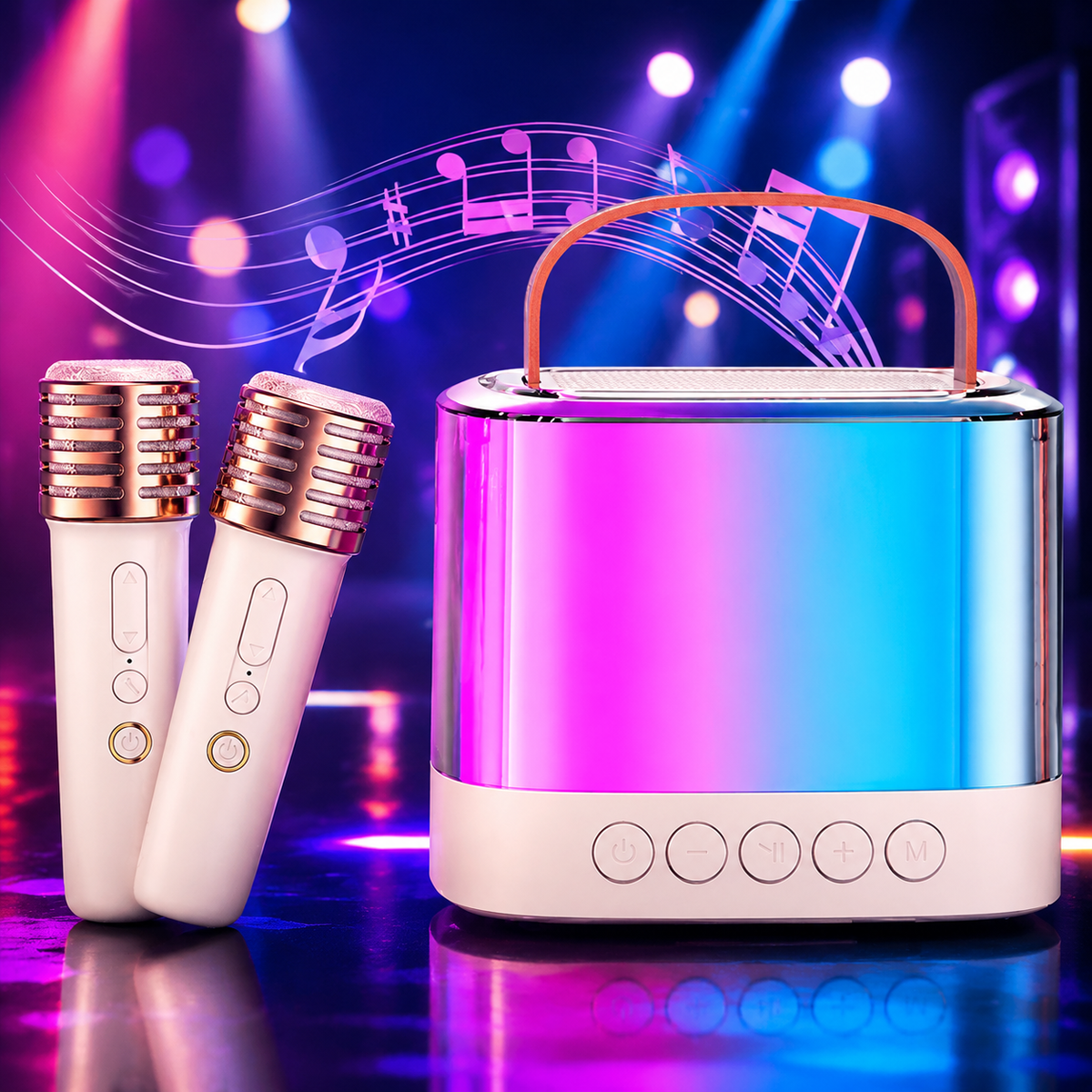KTVLIGHTS Mini Bluetooth Portable Karaoke Machine-C6
