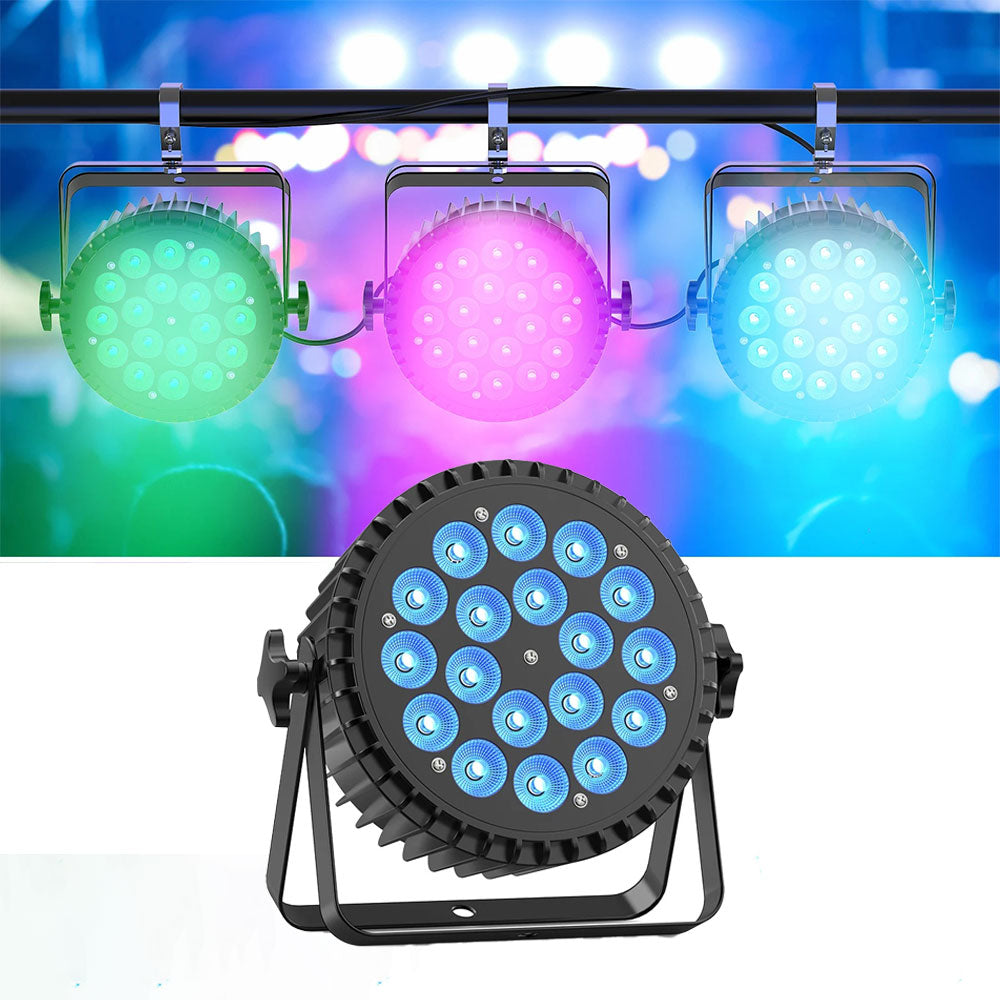 6-in-1 RGBW + UV 18-LED par light-P22