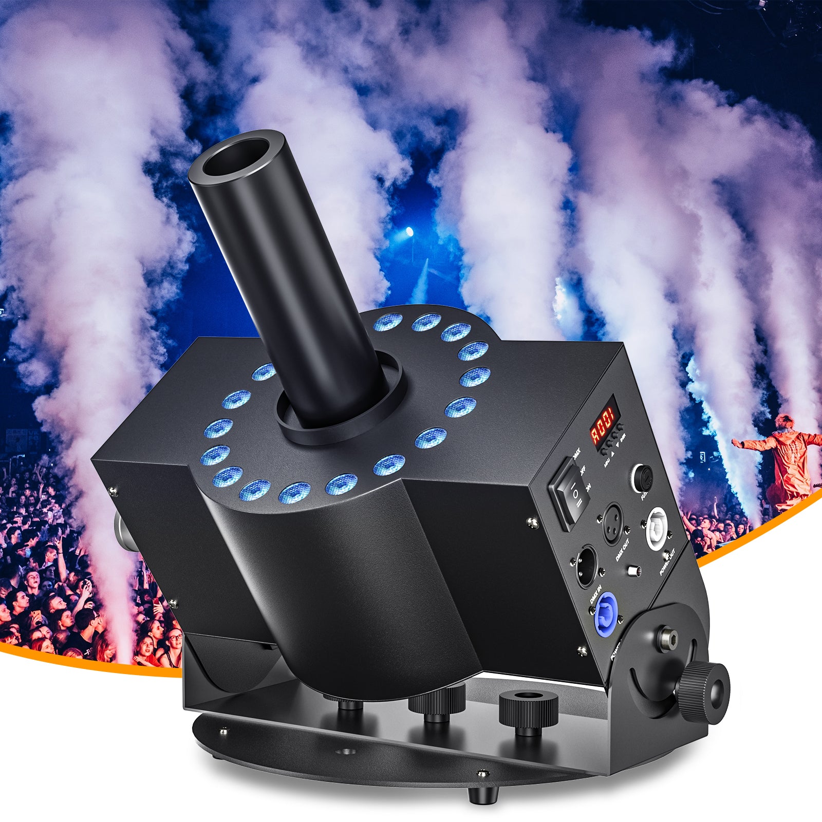 300W 18PCS 12v Three-color RGB Smoke Machine-Y10