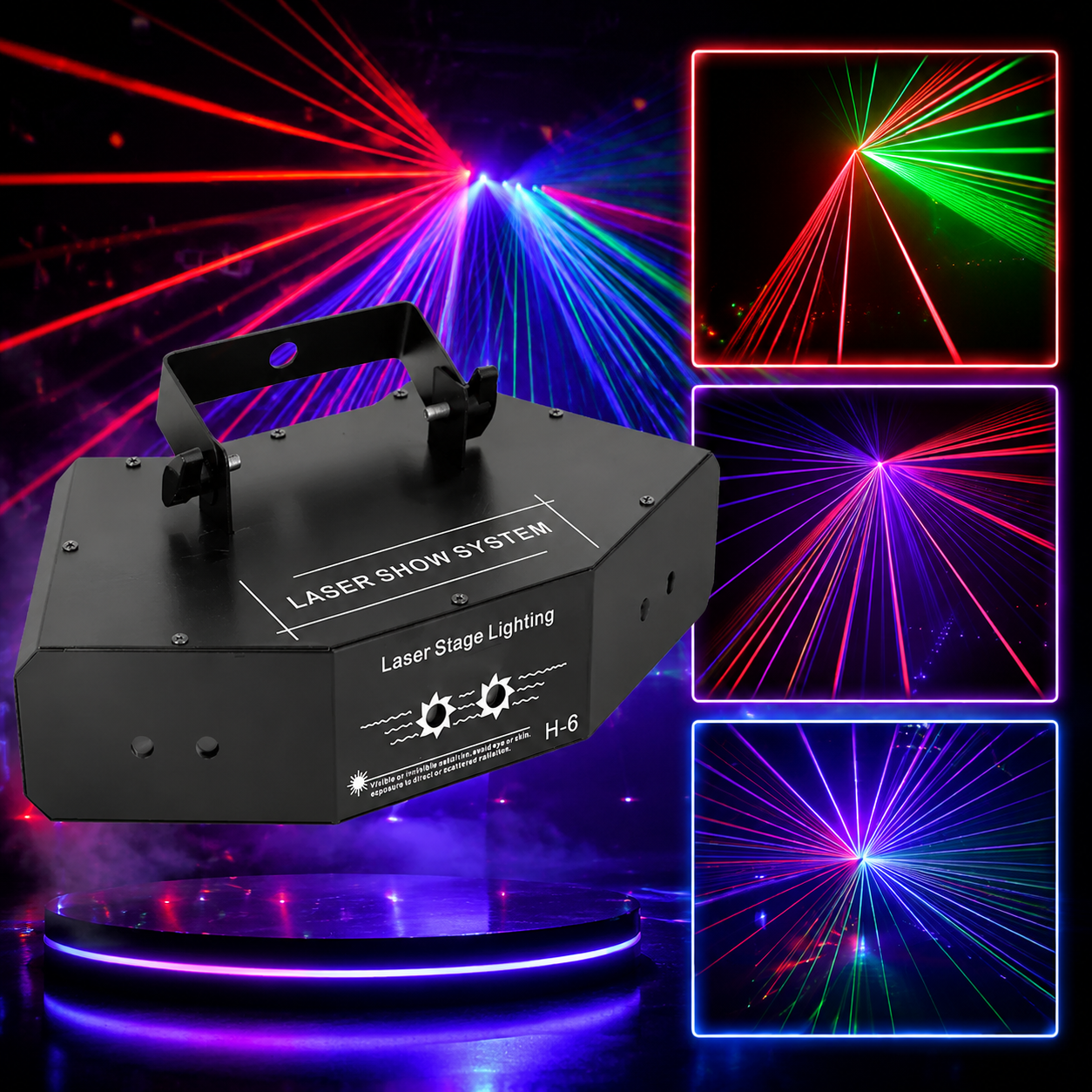 KTVLIGHTS RGB Laser Scanning Light – DJ Disco Stage Party Effect Light – DMX512-B20