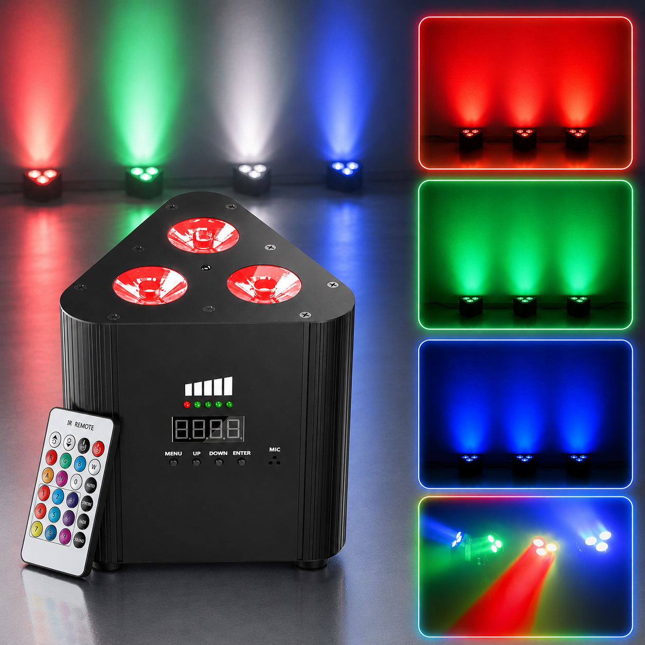 KTVLIGHTS 3PCS RGBW 4-in-1 Battery LED Wall Washer Light-P42