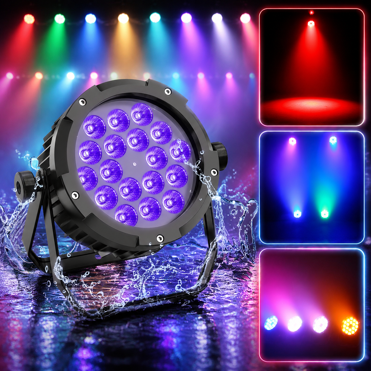 KTVLIGHTS 150W IP67 RGBW UV Waterproof LED PAR Light-P29
