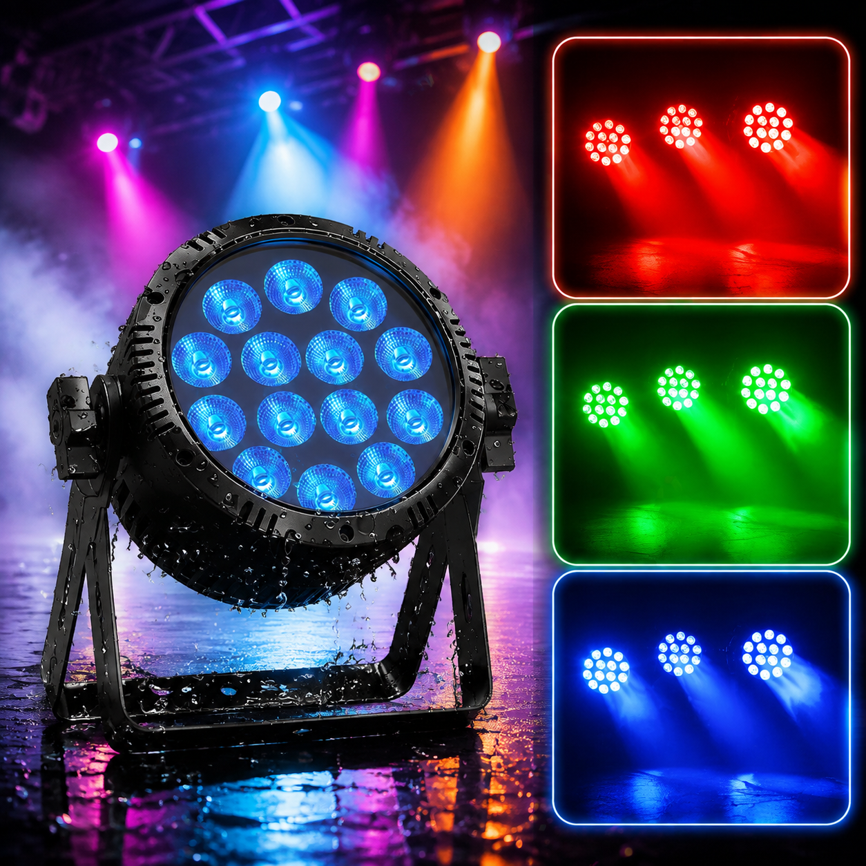 KTVLIGHTS 14x15W RGBW 4-in-1 Waterproof LED PAR Light-P32