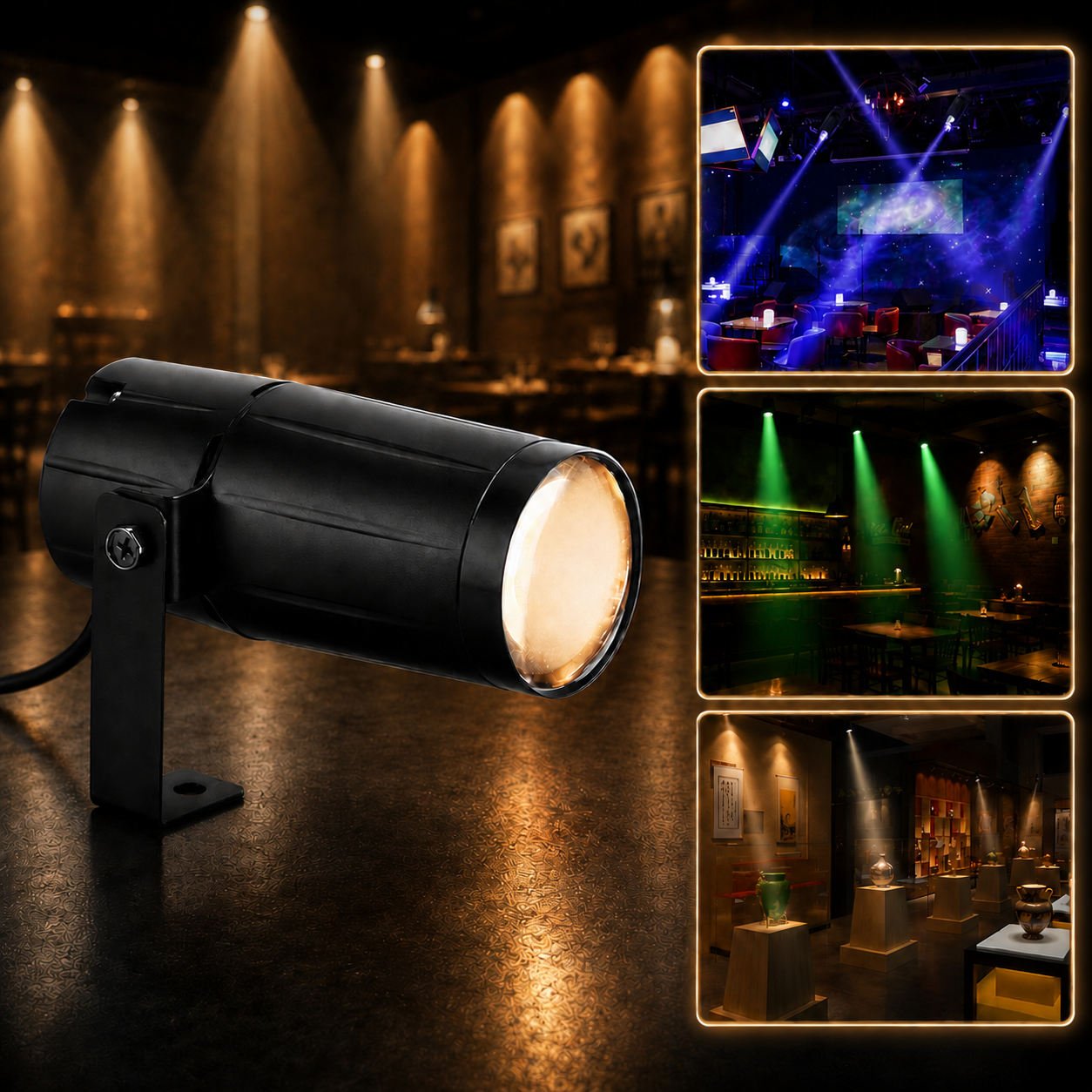 KTVLIGHTS Mini 3W Warm White LED Beam Spotlight-J3