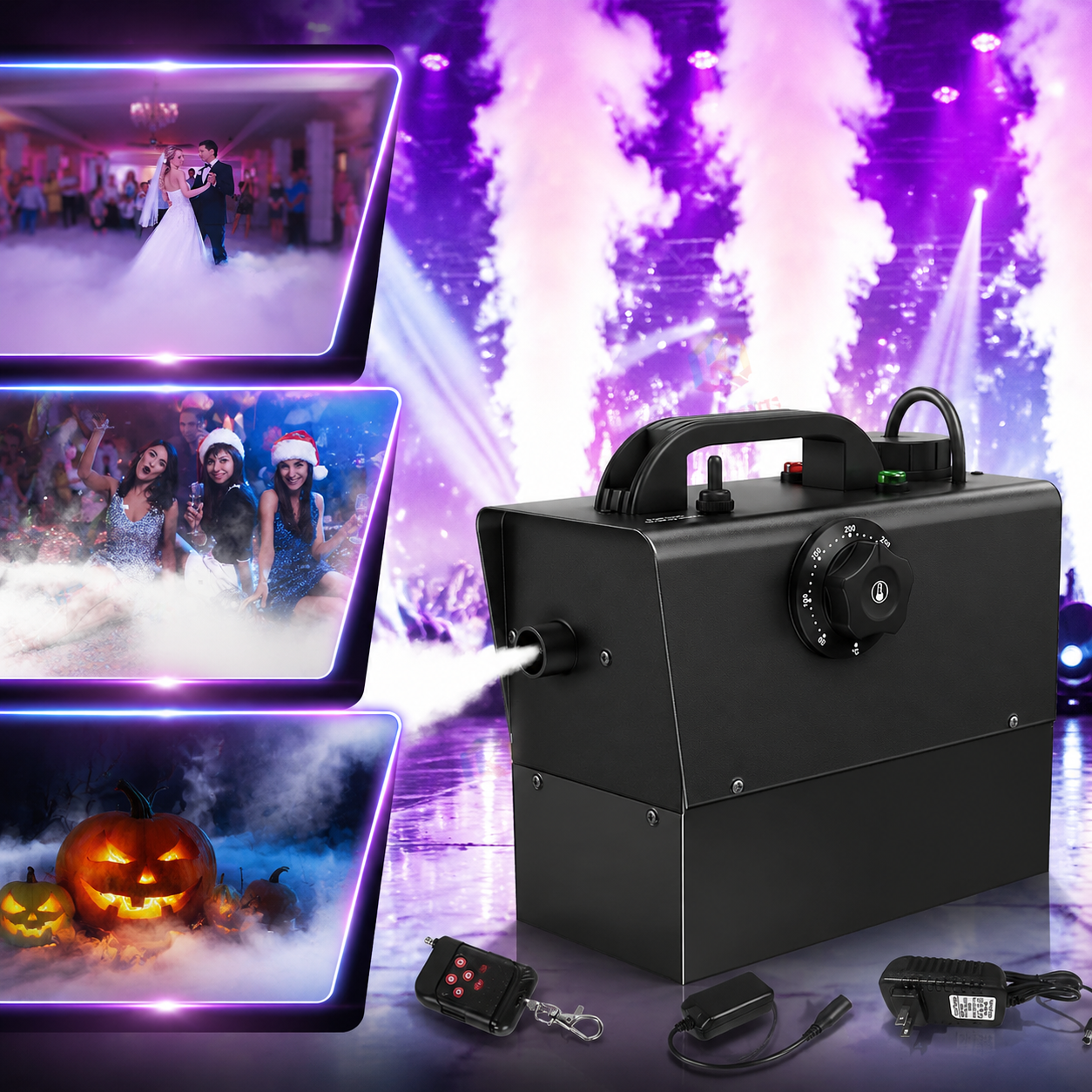KTVLIGHTS 400W Mini Remote Control Rechargeable Smoke Machine-Y17